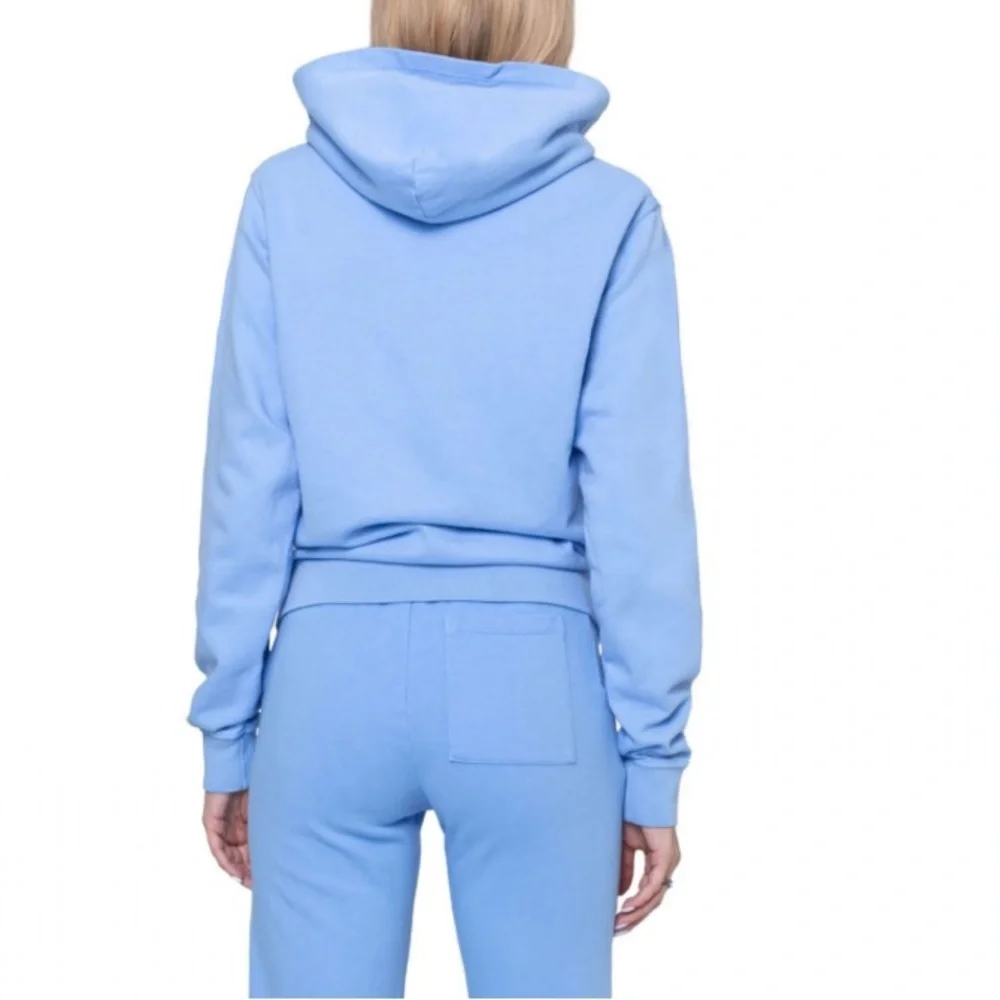 FRANKIE’S BIKINIS Aiden Embroidered Blue Hoodie Sweatshirt Pullover